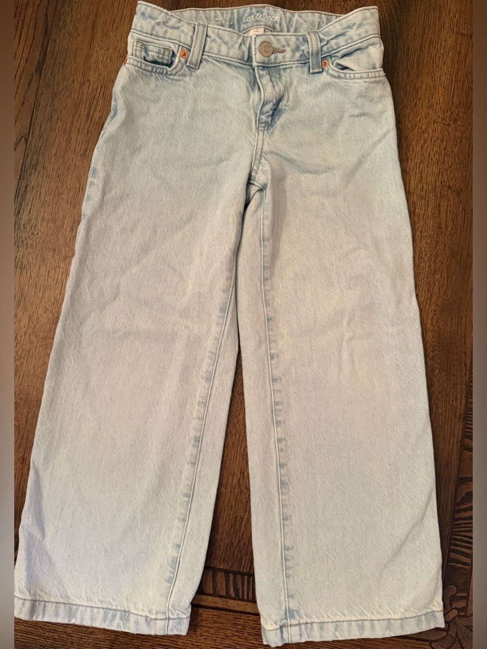 Cat & Jack Girls Size 7 Light Blue Wide-Leg Jeans